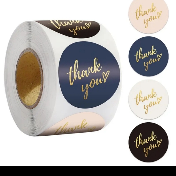 1.5 INCH THANK YOU STICKERS - Picture 1 of 3